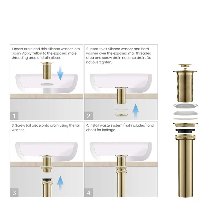 Casa Fixtures - Bathroom Accessories - Bathroom Sink Pop Up Drain Stopper Small Cover without Overflow (PW-2)