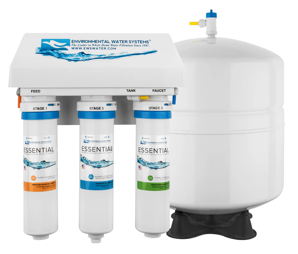EWS - Reverse Osmosis Systems - Essential Ultraviolet (UV) RO3 3-Stage Filtration System (w/ Dispenser)