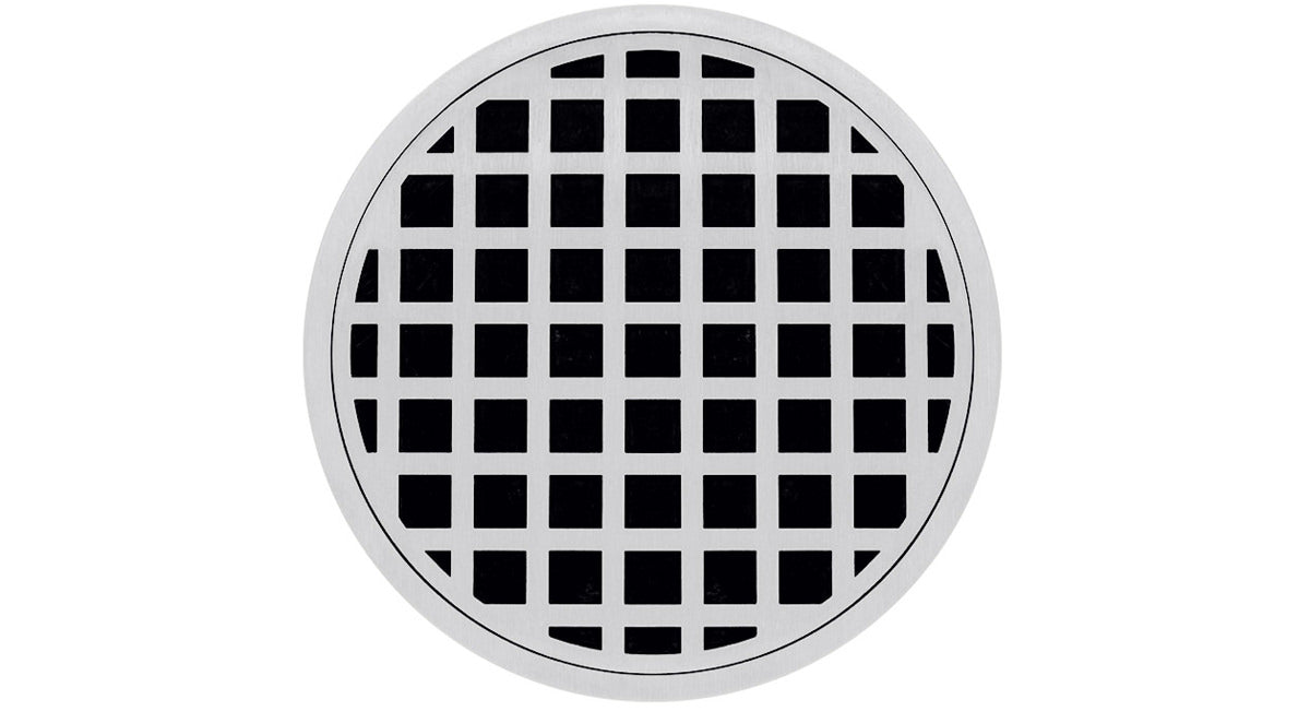 Infinity Drain - 5" Round Center Drain - RQD 5 Squares Series Drain (Complete Kit)