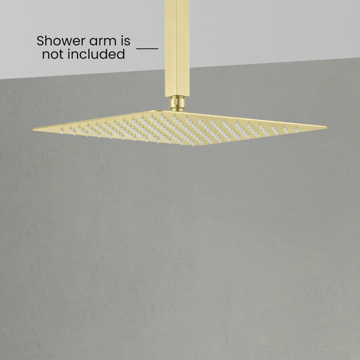 Casa Fixtures - Shower Head - Quadra 12" Metal Rain Shower Head 2mm Ultra Thin Profile (RS103)