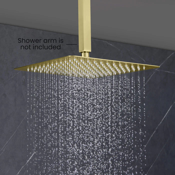 Casa Fixtures - Shower Head - Quadra 12" Metal Rain Shower Head 2mm Ultra Thin Profile (RS103)