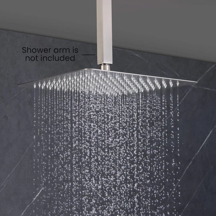 Casa Fixtures - Shower Head - Quadra 12" Metal Rain Shower Head 2mm Ultra Thin Profile (RS103)