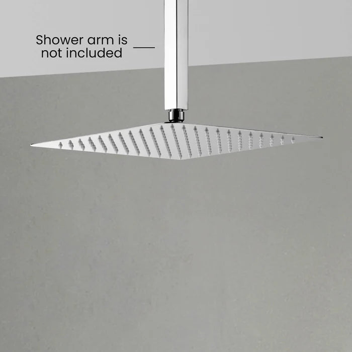 Casa Fixtures - Shower Head - Quadra 12" Metal Rain Shower Head 2mm Ultra Thin Profile (RS103)