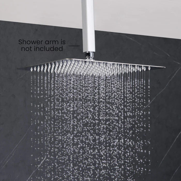 Casa Fixtures - Shower Head - Quadra 12" Metal Rain Shower Head 2mm Ultra Thin Profile (RS103)