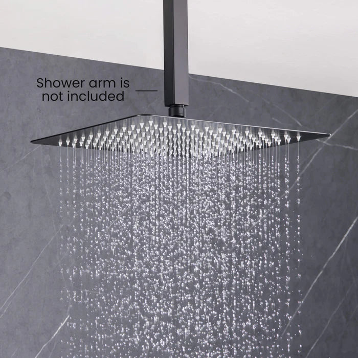 Casa Fixtures - Shower Head - Quadra 12" Metal Rain Shower Head 2mm Ultra Thin Profile (RS103)