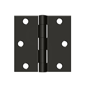 Deltana - Steel Hinges - 3" x 3" Residential Door Hinge Square Corner (Pairs)