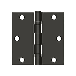 Deltana - Steel Hinges - 3-1/2" x 3-1/2" Residential Ball Bearing Door Hinge Square Corner (Pairs)