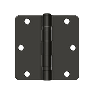 Deltana - Steel Hinges - 3-1/2" x 3-1/2" Residential Ball Bearing Door Hinge 1/4" Radius Corner (Pairs)