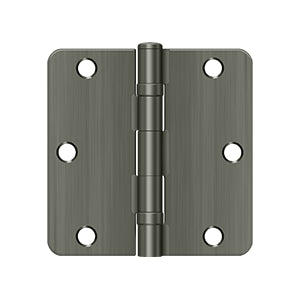 Deltana - Steel Hinges - 3-1/2" x 3-1/2" Residential Ball Bearing Door Hinge 1/4" Radius Corner (Pairs)
