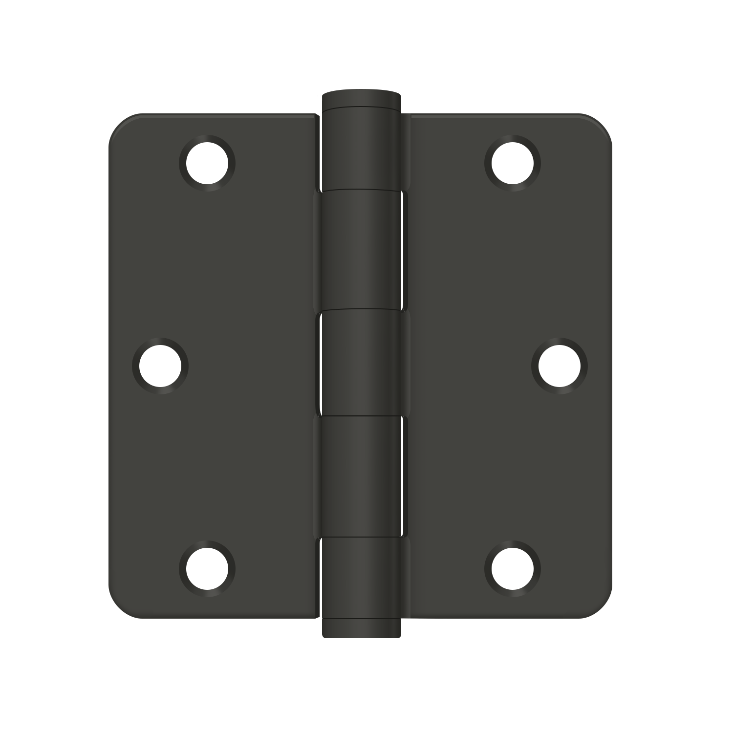 Deltana - Steel Hinges - 3-1/2" x 3-1/2" Heavy Duty Door Hinge 1/4" Radius Corner (Pairs)