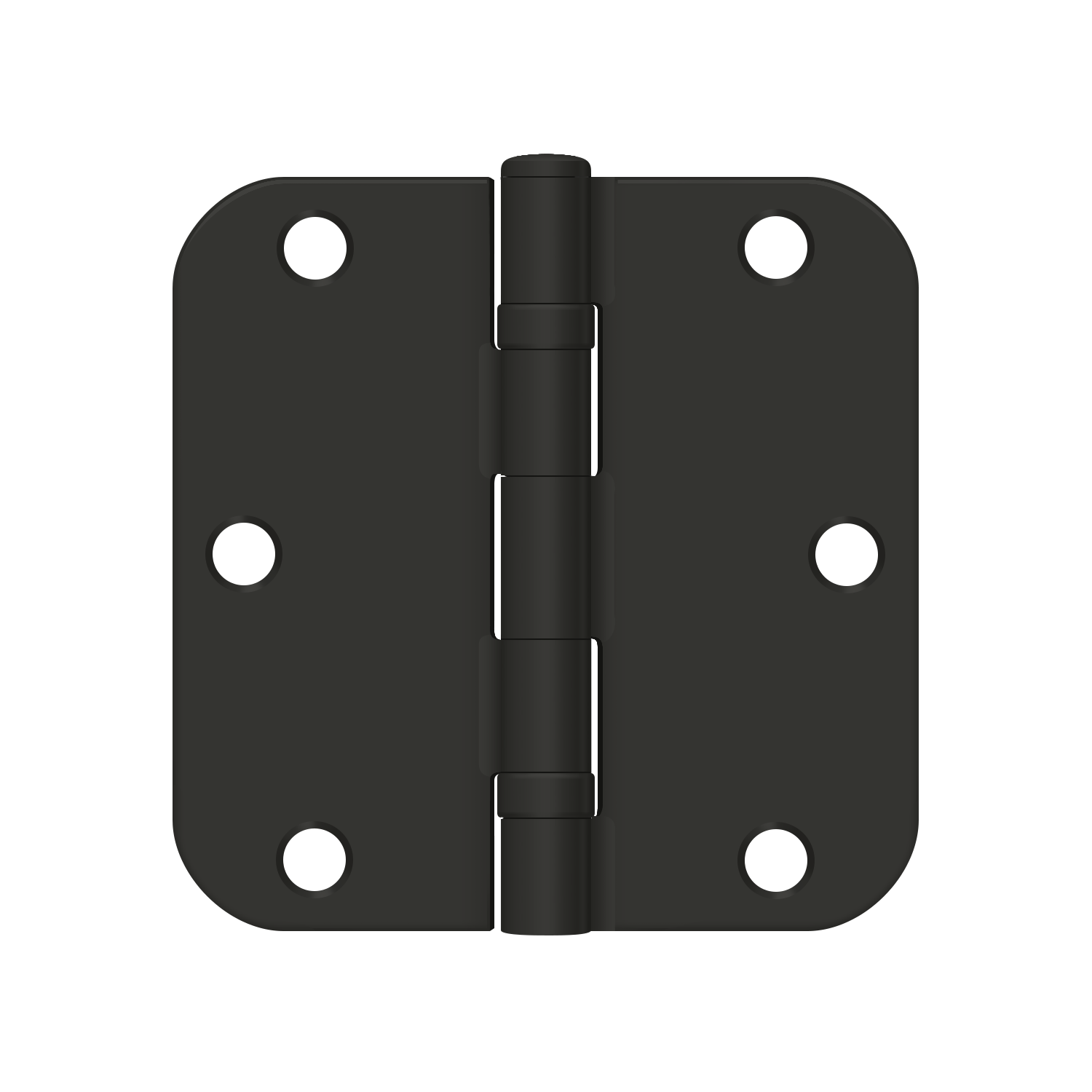 Deltana - Steel Hinges - 3-1/2" x 3-1/2" Residential Ball Bearing Door Hinge 5/8" Radius Corner (Pairs)