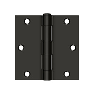 Deltana - Steel Hinges - 3-1/2" x 3-1/2" Residential Door Hinge Square Corner (Pairs)