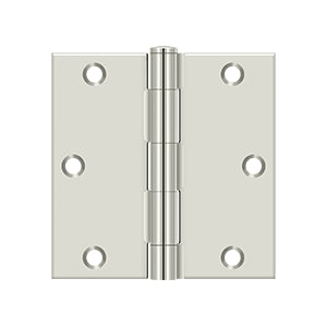 Deltana - Steel Hinges - 3-1/2" x 3-1/2" Residential Door Hinge Square Corner (Pairs)
