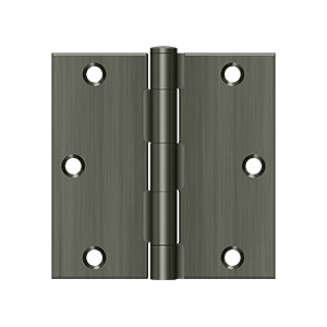 Deltana - Steel Hinges - 3-1/2" x 3-1/2" Residential Door Hinge Square Corner (Pairs)