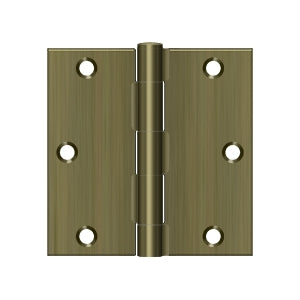 Deltana - Steel Hinges - 3-1/2" x 3-1/2" Residential Door Hinge Square Corner (Pairs)
