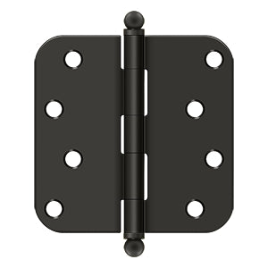 Deltana - Steel Hinges - 4" x 4" Residential Door Hinge 5/8" Radius Corner (Pairs) w/ Ball Tips