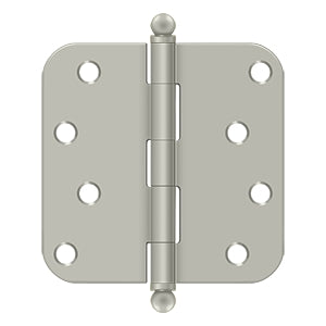 Deltana - Steel Hinges - 4" x 4" Residential Door Hinge 5/8" Radius Corner (Pairs) w/ Ball Tips