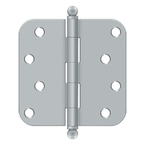 Deltana - Steel Hinges - 4" x 4" Residential Door Hinge 5/8" Radius Corner (Pairs) w/ Ball Tips