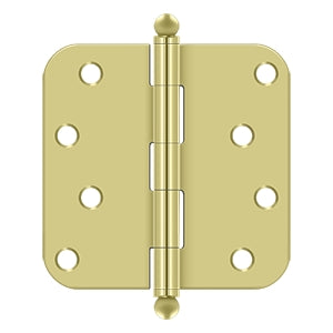 Deltana - Steel Hinges - 4" x 4" Residential Door Hinge 5/8" Radius Corner (Pairs) w/ Ball Tips