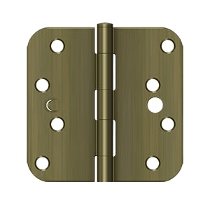 Deltana - Steel Hinges - 4" x 4" Residential Security Door Hinge 5/8" Radius Corner (Pairs)