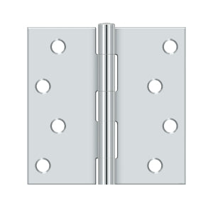 Deltana - Steel Hinges - 4" x 4" Residential Door Hinge Square Corner (Pairs)