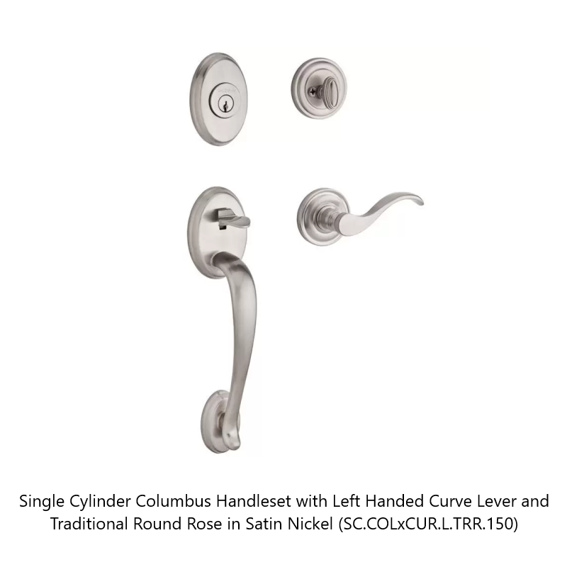 Baldwin - Reserve Collection - Sectional Handlesets - Columbus Tubular Entry Handleset with Interior Lever (Single Cylinder)