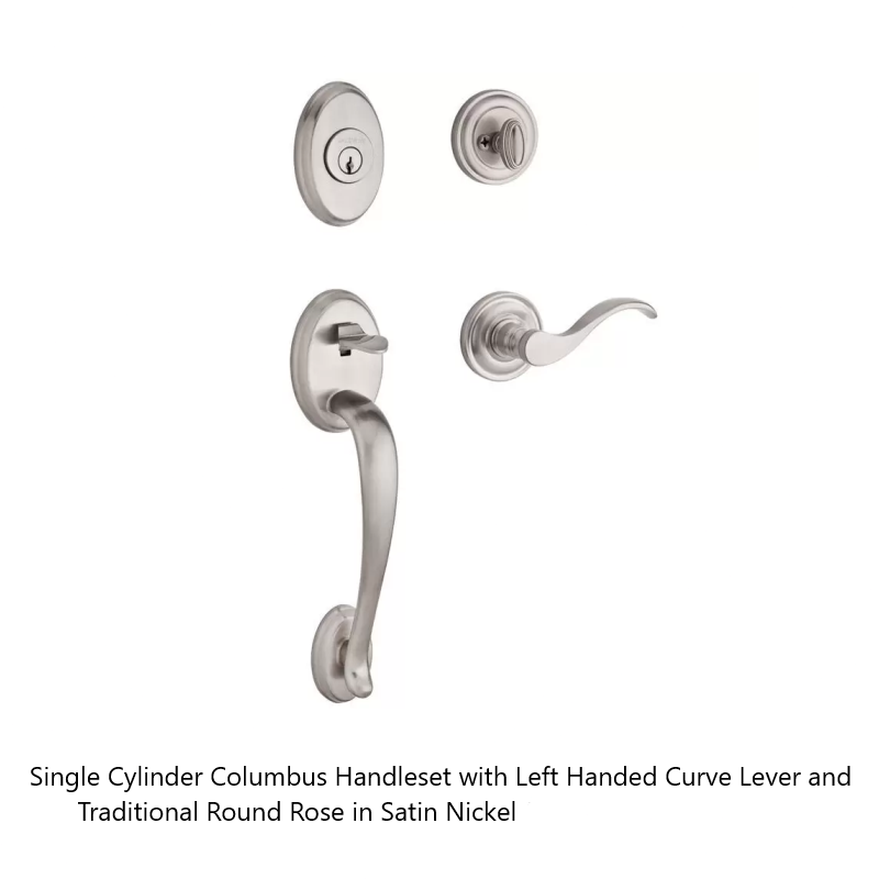 Baldwin - Reserve Collection - Sectional Handlesets - Columbus Tubular Entry Handleset with Interior Lever (Single Cylinder)