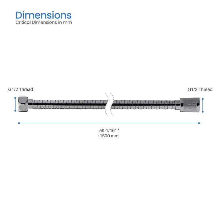 Casa Fixtures - Shower Hose - 60" Stainless Steel Braided Shower Hose (SH60)