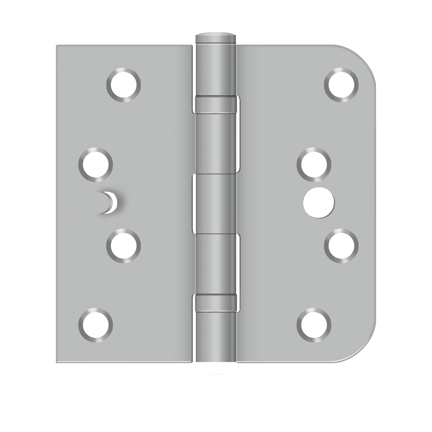 Deltana - Stainless Steel Hinges - 4" x 4" Residential Security Ball Bearing Door Hinge 5/8" Radius & Square Corner (Pairs)