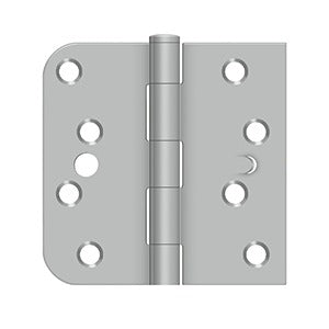 Deltana - Stainless Steel Hinges - 4" x 4" Residential Security Door Hinge 5/8" Radius & Square Corner (Pairs)