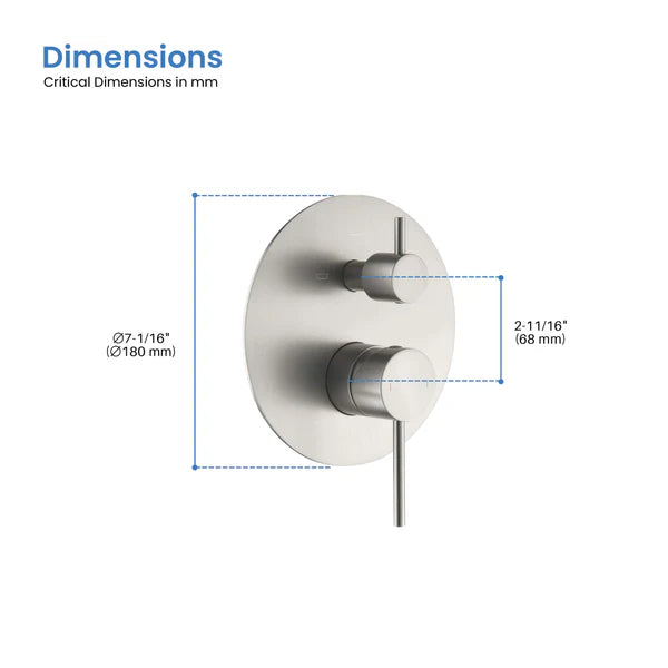 Casa Fixtures - Valve Trim Plate - Halo 3 Function Rough-in Valve Trim Plate (SVT1-3)