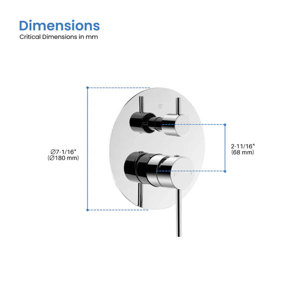 Casa Fixtures - Valve Trim Plate - Halo 3 Function Rough-in Valve Trim Plate (SVT1-3)
