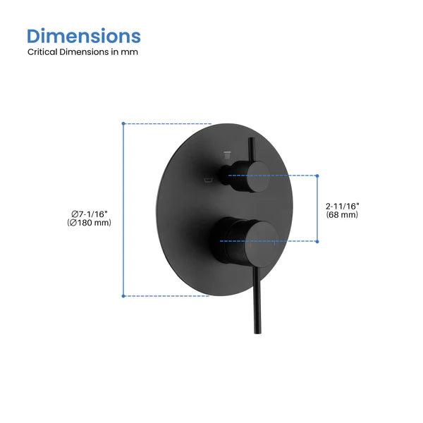 Casa Fixtures - Valve Trim Plate - Halo 3 Function Rough-in Valve Trim Plate (SVT1-3)