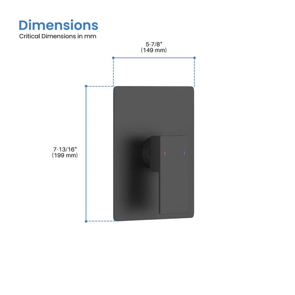 Casa Fixtures - Valve Trim Plate - Quadro Single Function Rough-in Valve Trim Plate (SVT2-1)