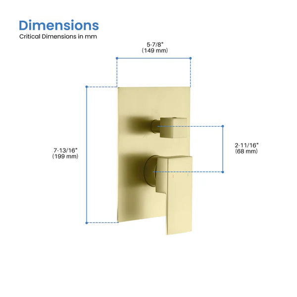 Casa Fixtures - Valve Trim Plate - Quadro 2 Function Rough-in Valve Trim Plate (SVT2-2)