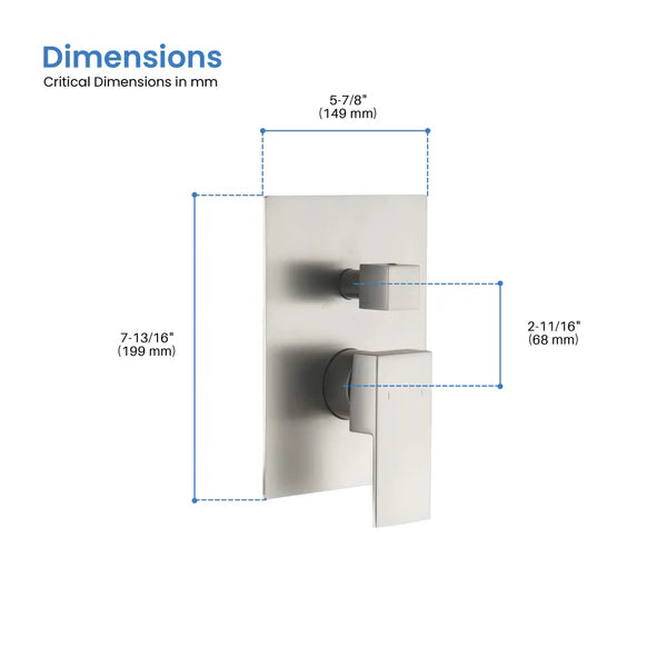 Casa Fixtures - Valve Trim Plate - Quadro 2 Function Rough-in Valve Trim Plate (SVT2-2)
