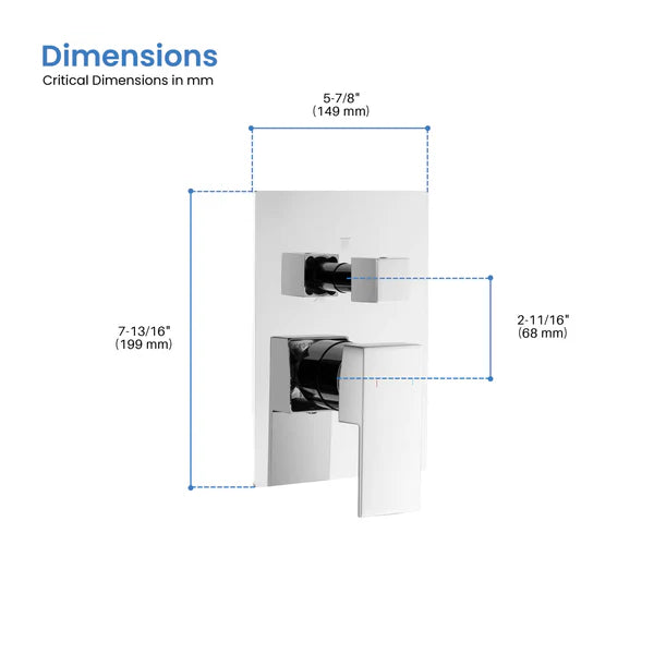Casa Fixtures - Valve Trim Plate - Quadro 2 Function Rough-in Valve Trim Plate (SVT2-2)