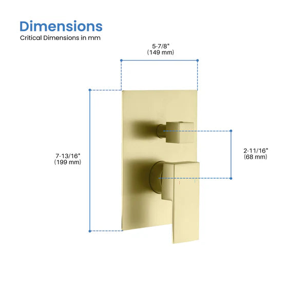 Casa Fixtures - Valve Trim Plate - Quadro 3 Function Rough-in Valve Trim Plate (SVT2-3)