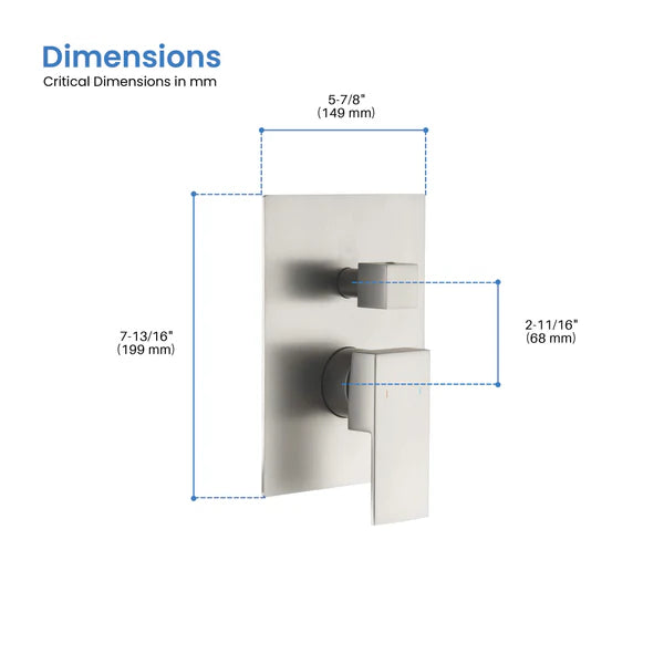 Casa Fixtures - Valve Trim Plate - Quadro 3 Function Rough-in Valve Trim Plate (SVT2-3)