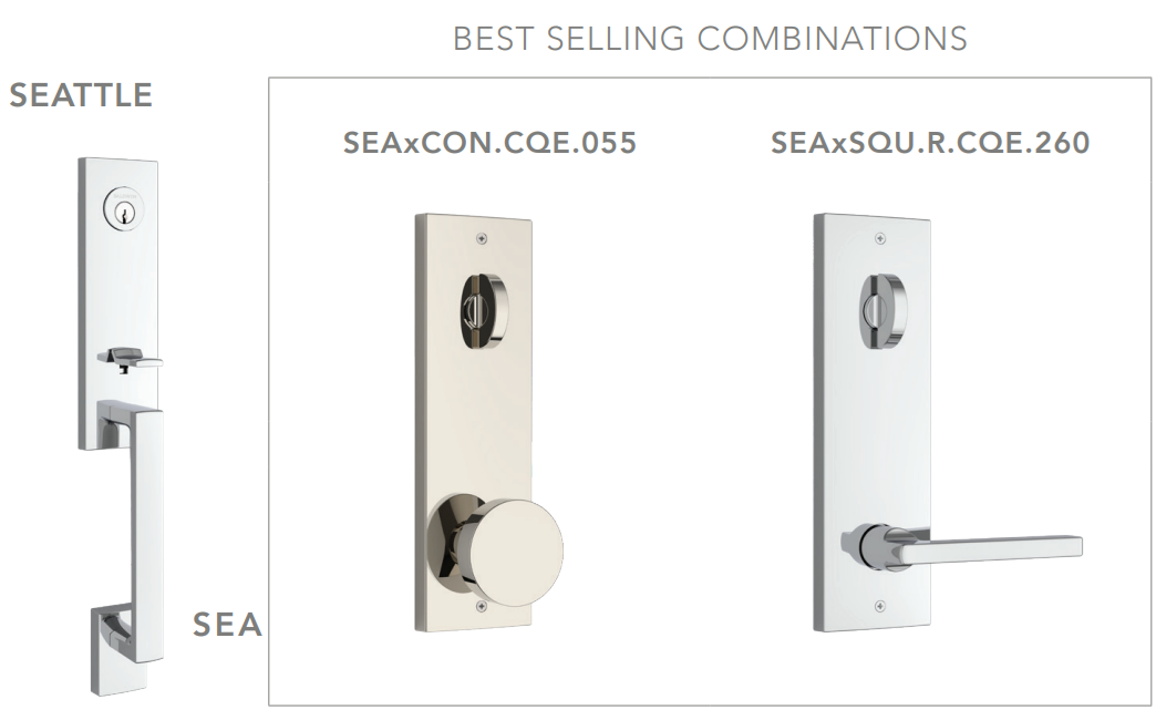 Baldwin - Reserve Collection - Egress Handlesets - Seattle 3/4 Escutcheon Tubular Entry Handleset with Interior Lever (Full Dummy)