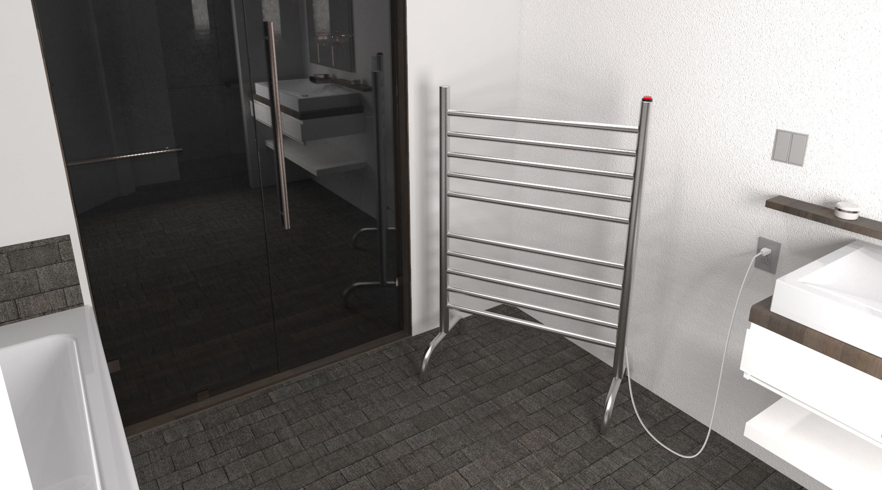 Amba - Solo Collection - Model Solo 24" Freestanding Towel Warmer