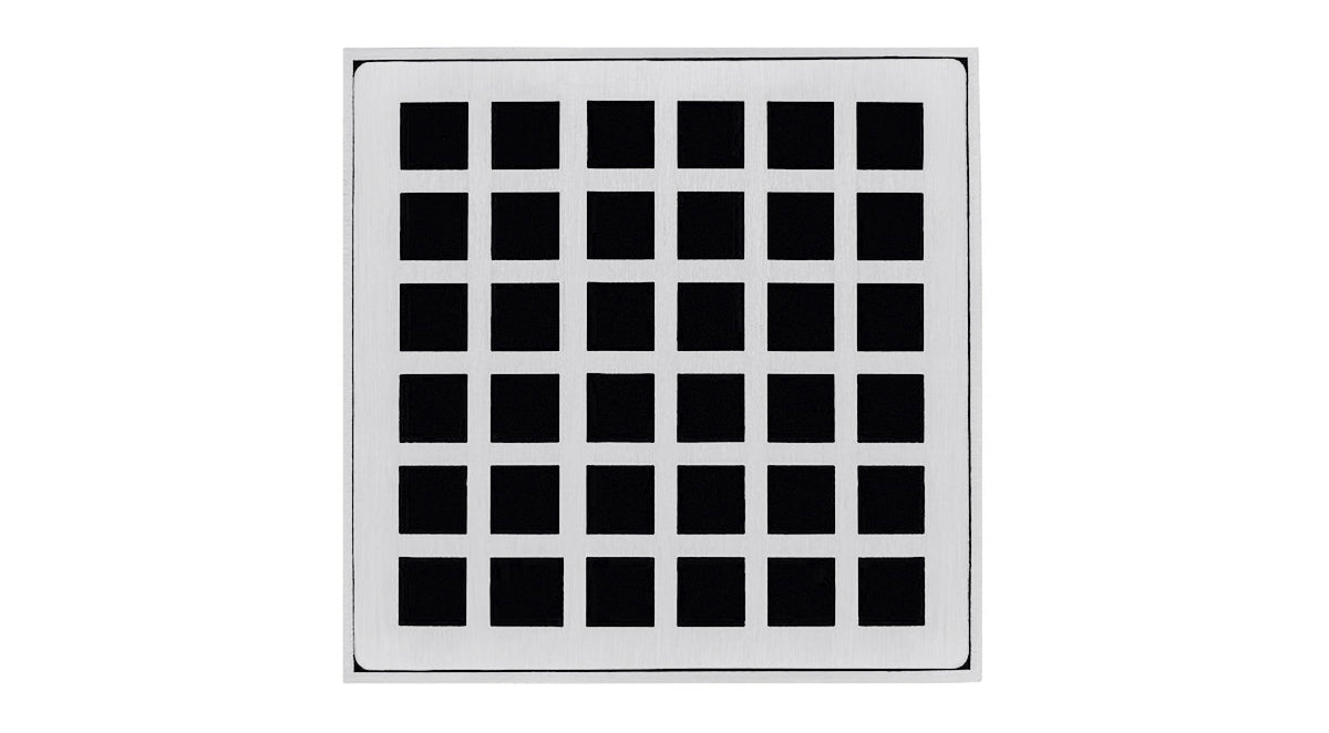 Infinity Drain - 4" x 4" Square Center Drain - QD 4 Squares Series Drain (Complete Kit)
