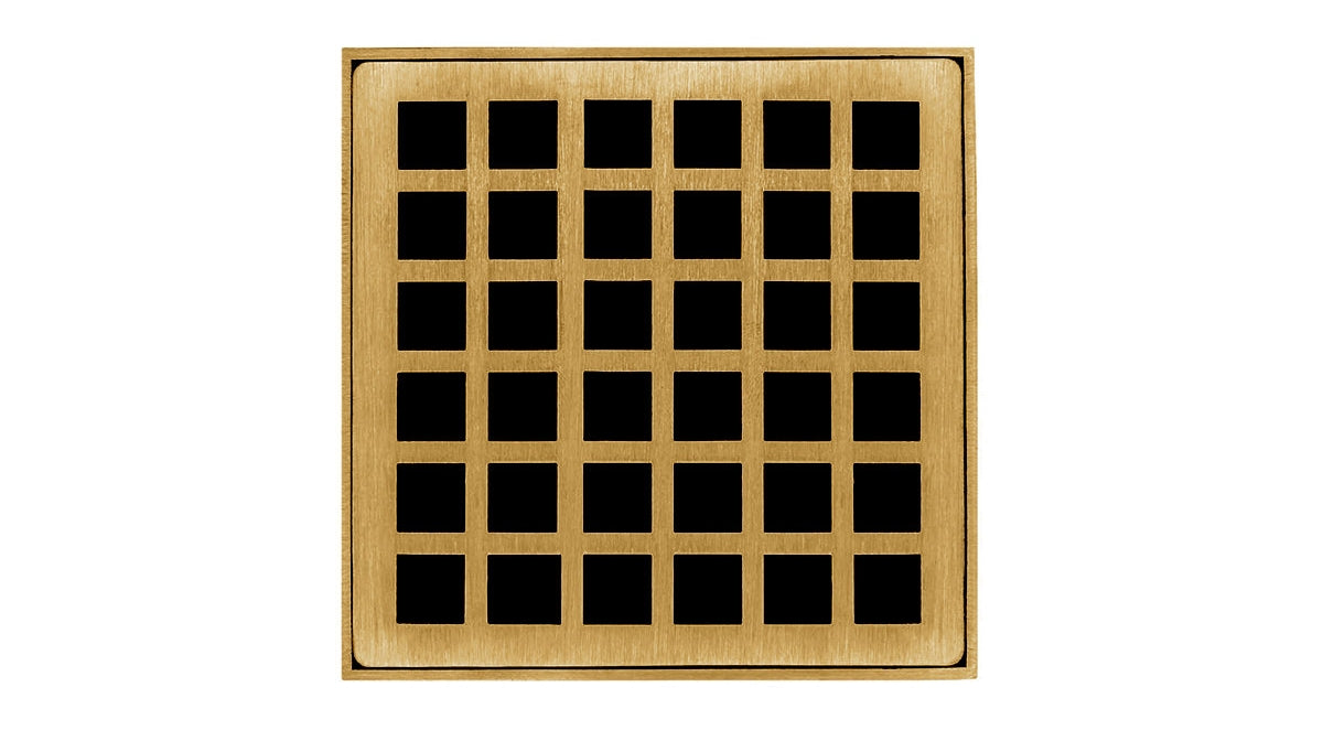 Infinity Drain - 4" x 4" Square Center Drain - QD 4 Squares Series Drain (Complete Kit)