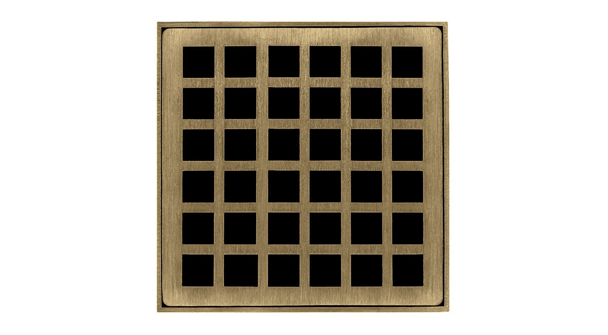 Infinity Drain - 4" x 4" Square Center Drain - QD 4 Squares Series Drain (Complete Kit)