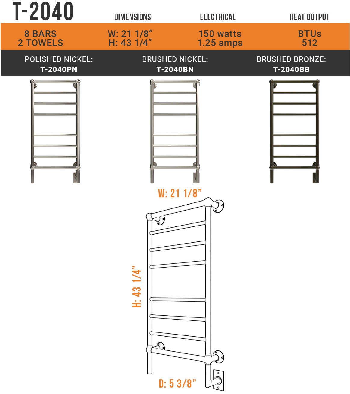 Amba - Traditional Collection - Model T-2040 Towel Warmer