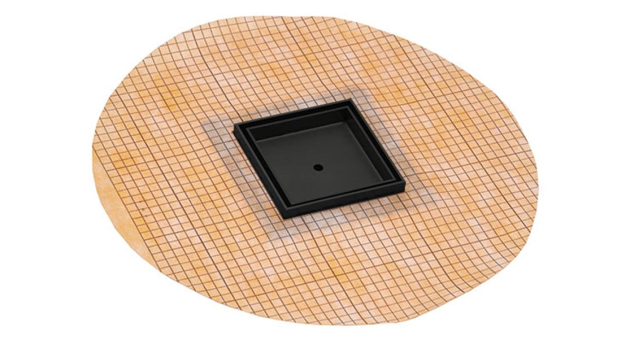 Infinity Drain - 5" x 5" Square Center Drain - TSR 5 Tile Series Drain w/ Schluter-KERDI (Complete Kit)