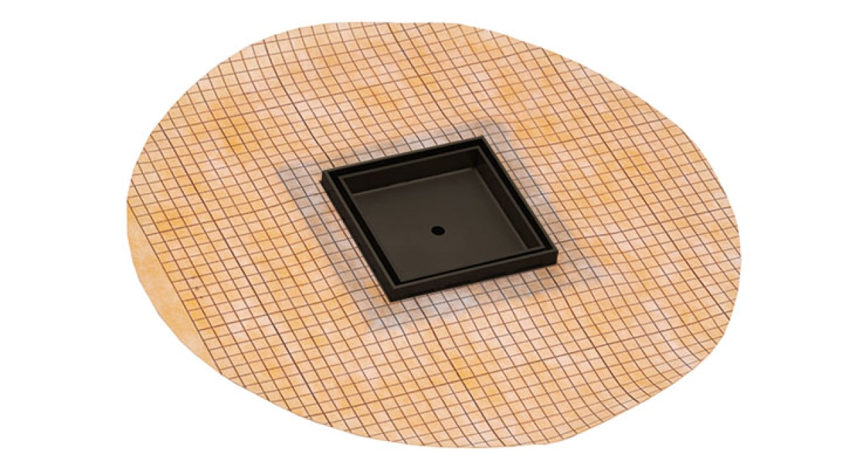 Infinity Drain - 5" x 5" Square Center Drain - TDFS 5 Tile Series Drain w/ Schluter-KERDI (Complete Kit)