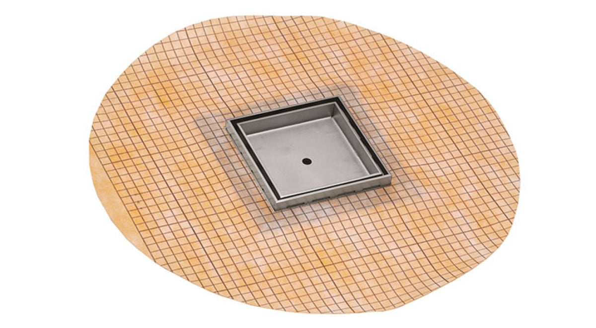 Infinity Drain - 5" x 5" Square Center Drain - TDFS 5 Tile Series Drain w/ Schluter-KERDI (Complete Kit)