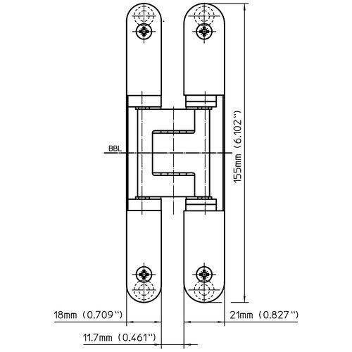 Tectus - Simonswerk - TE 240 3D Concealed Hinge (Each)