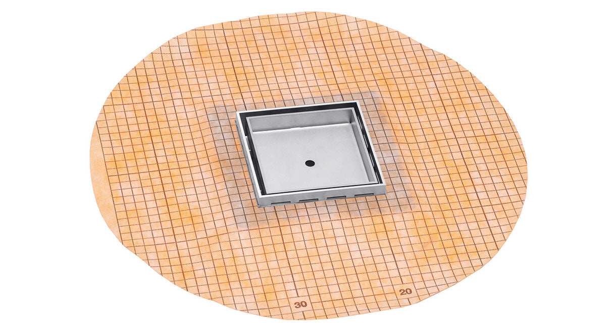 Infinity Drain - 5" x 5" Square Center Drain - TDFS 5 Tile Series Drain w/ Schluter-KERDI (Complete Kit)